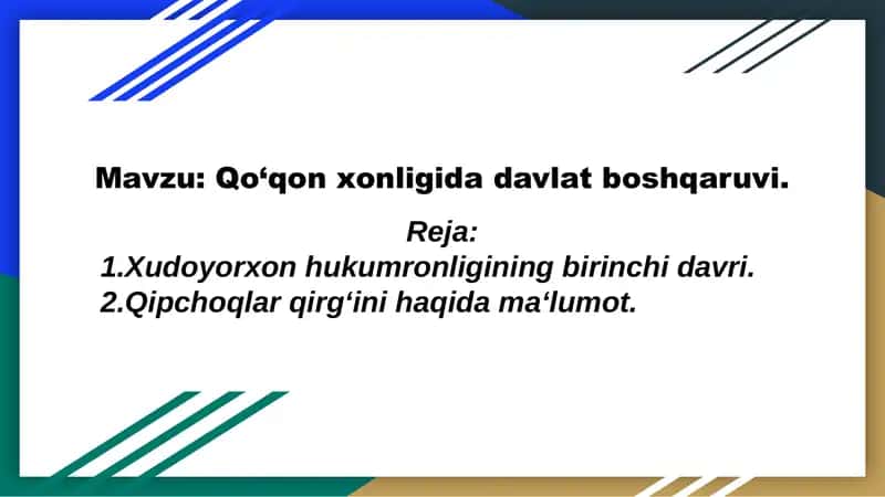 Qo‘qon xonligida davlat boshqaruvi 1