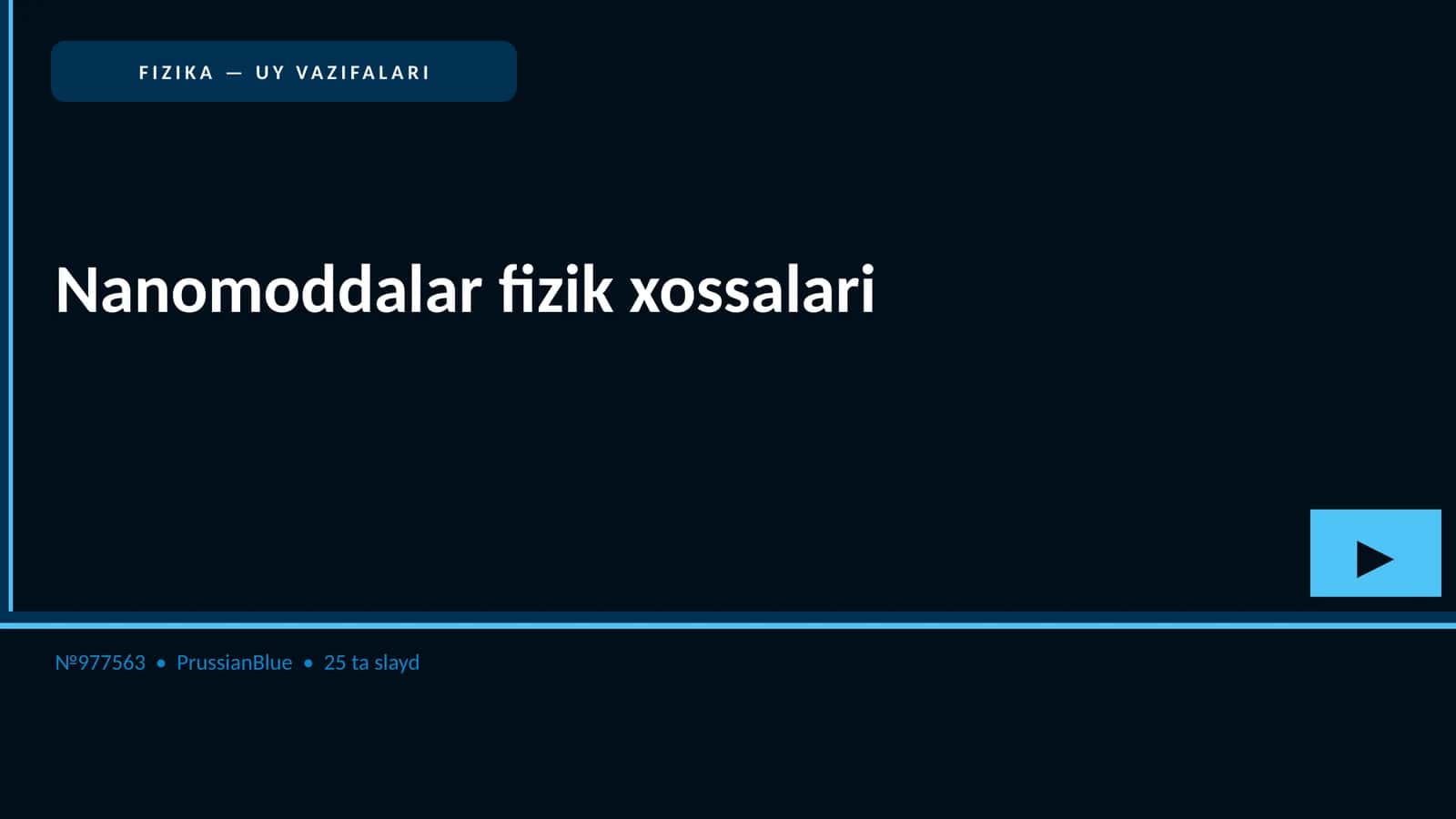 Nanomoddalar fizik xossalari 1