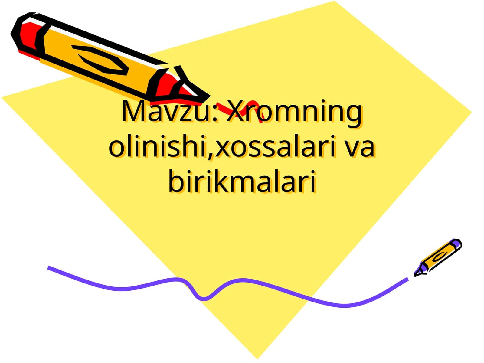Xromning olinishi, xossalari va birikmalari 1