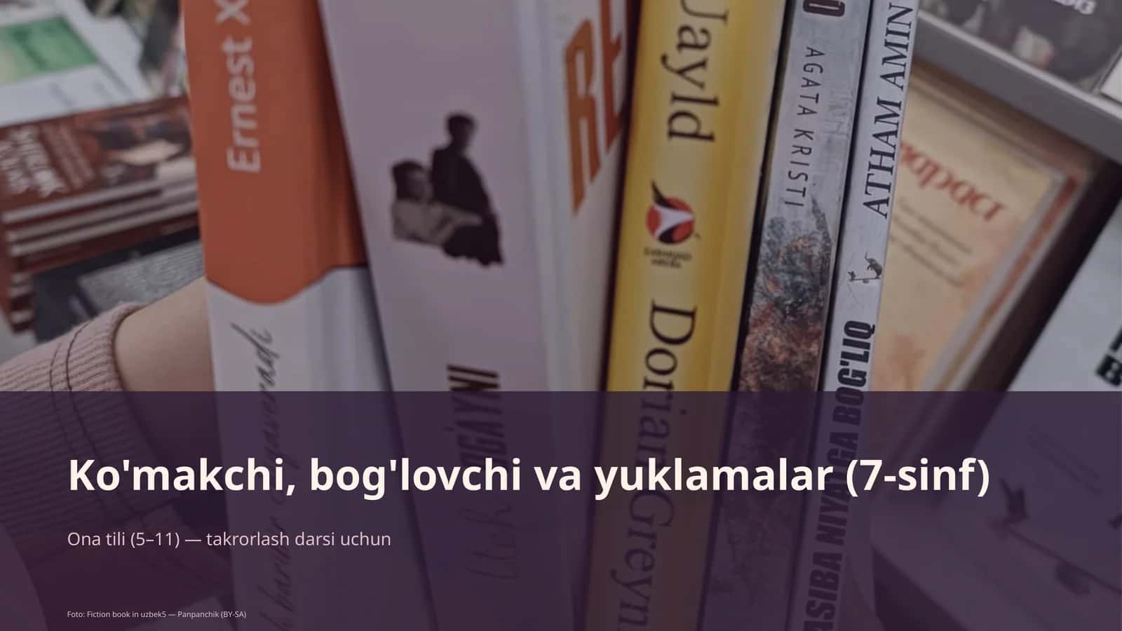 Ko'makchi, bog'lovchi va yuklamalar (7-sinf) 1