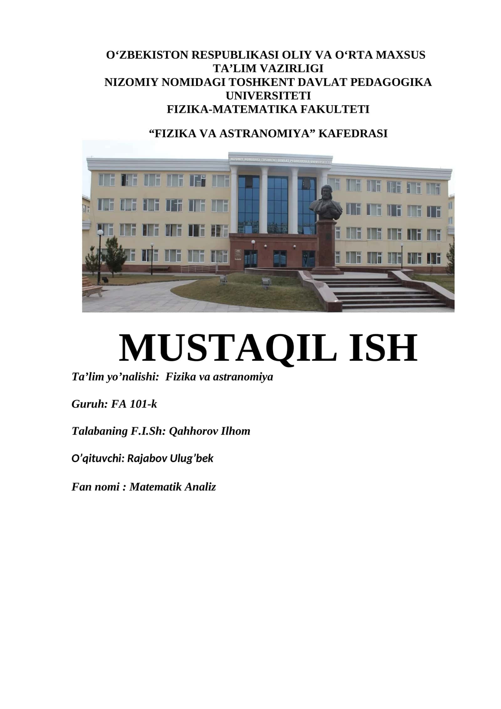 Matematik Analiz 1