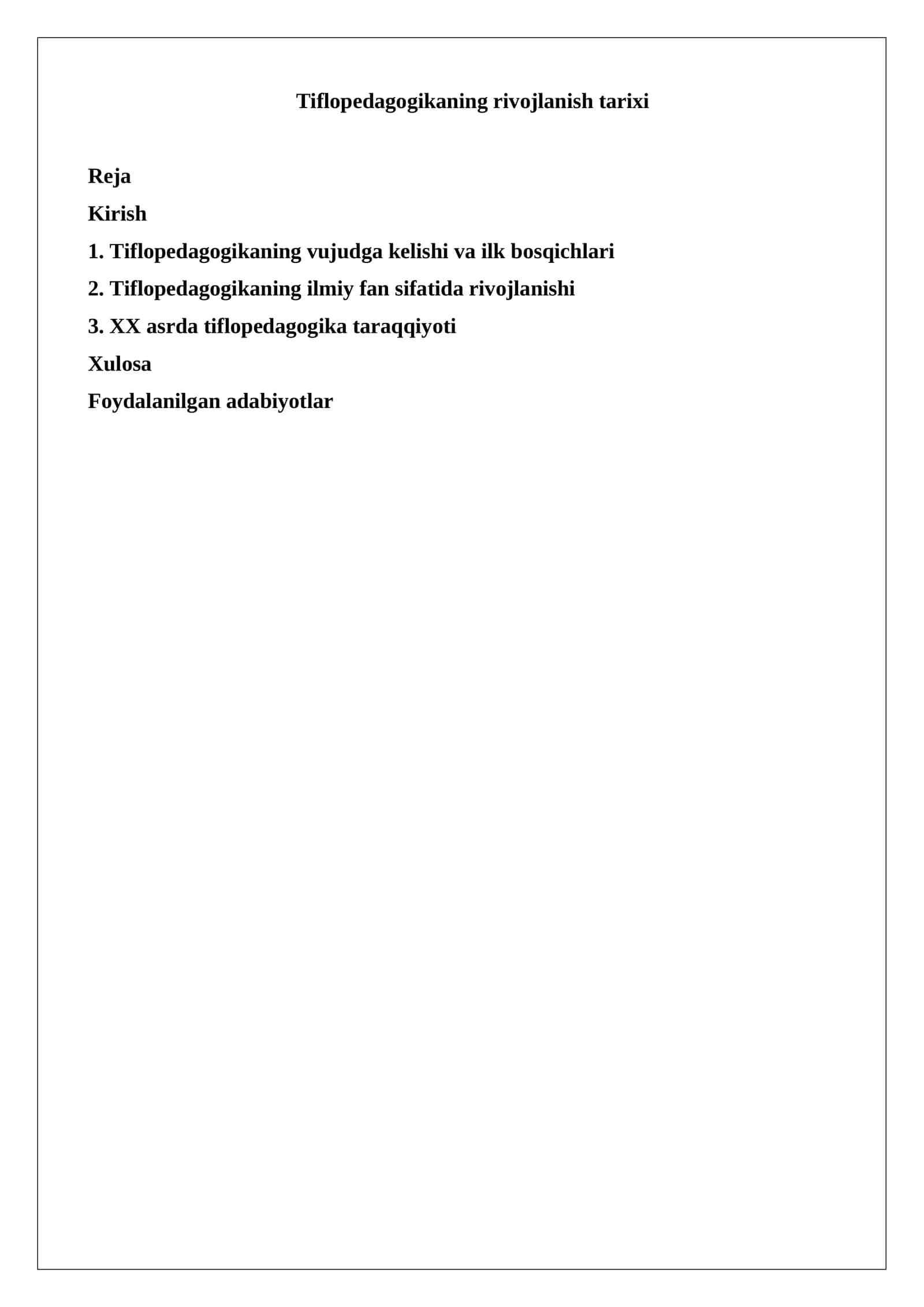 Tiflopedagogikaning rivojlanish tarixi 1