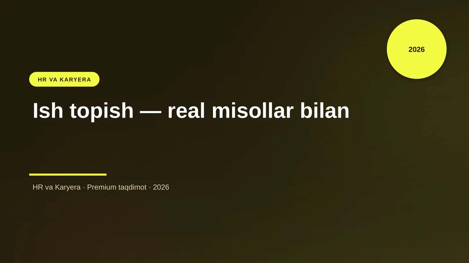 Ish topish — real misollar bilan 1