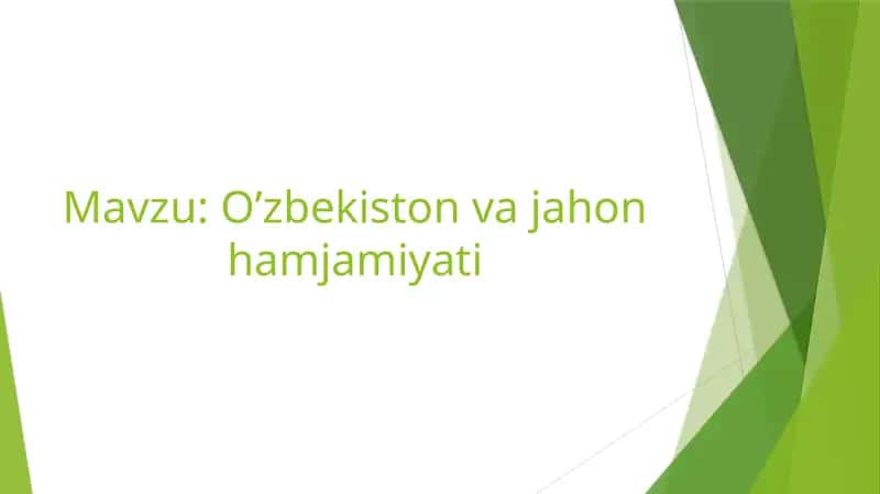 O’zbekiston va jahon hamjamiyati 1
