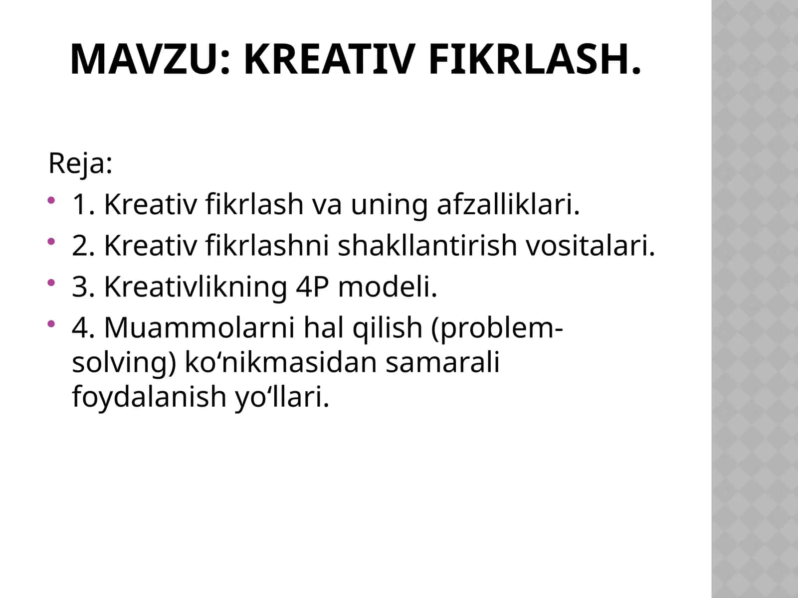 Kreativ fikrlash 1