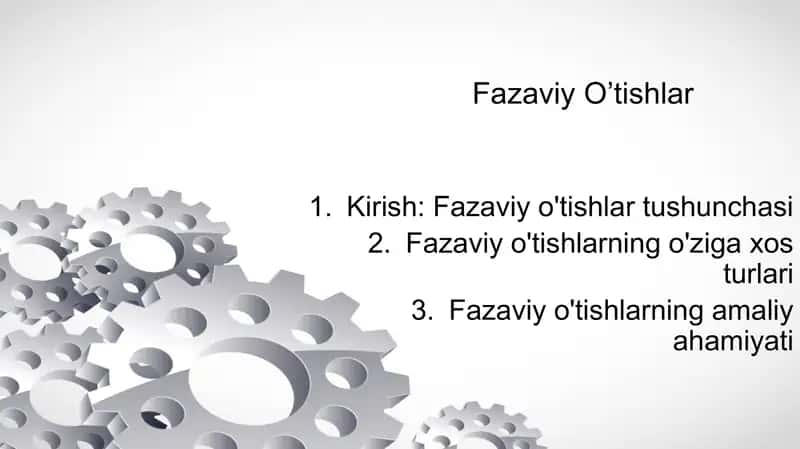Fazaviy O’tishlar 1