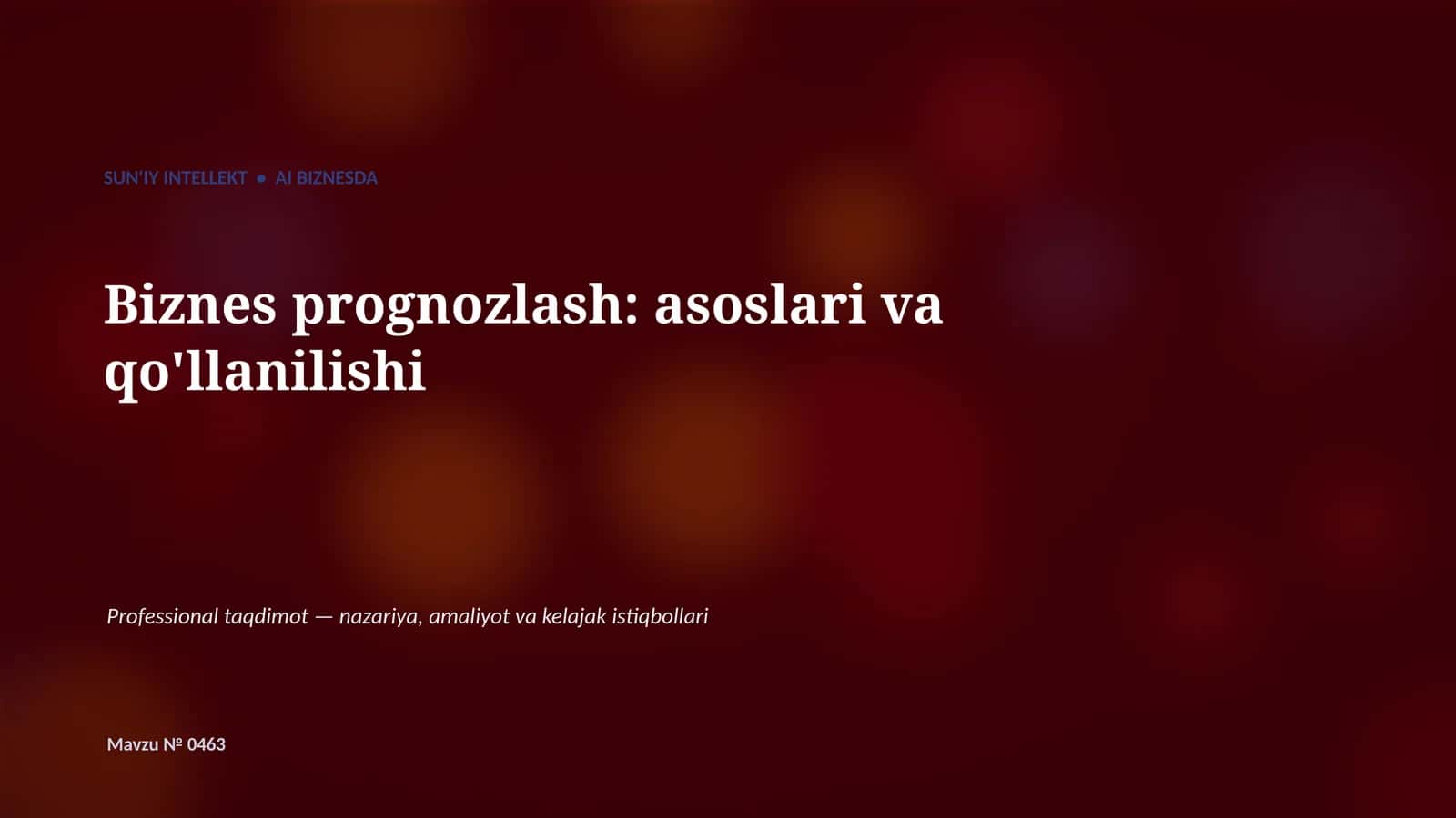 SUN'IY INTELLEKT • AI BIZNESDA 1
