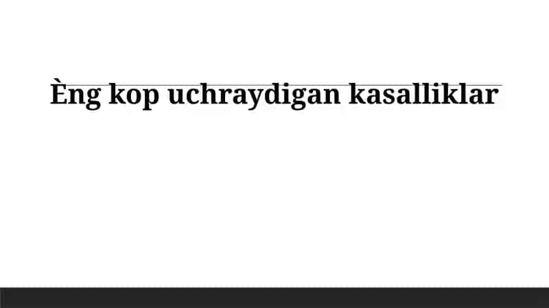 Umumiy kasalliklar