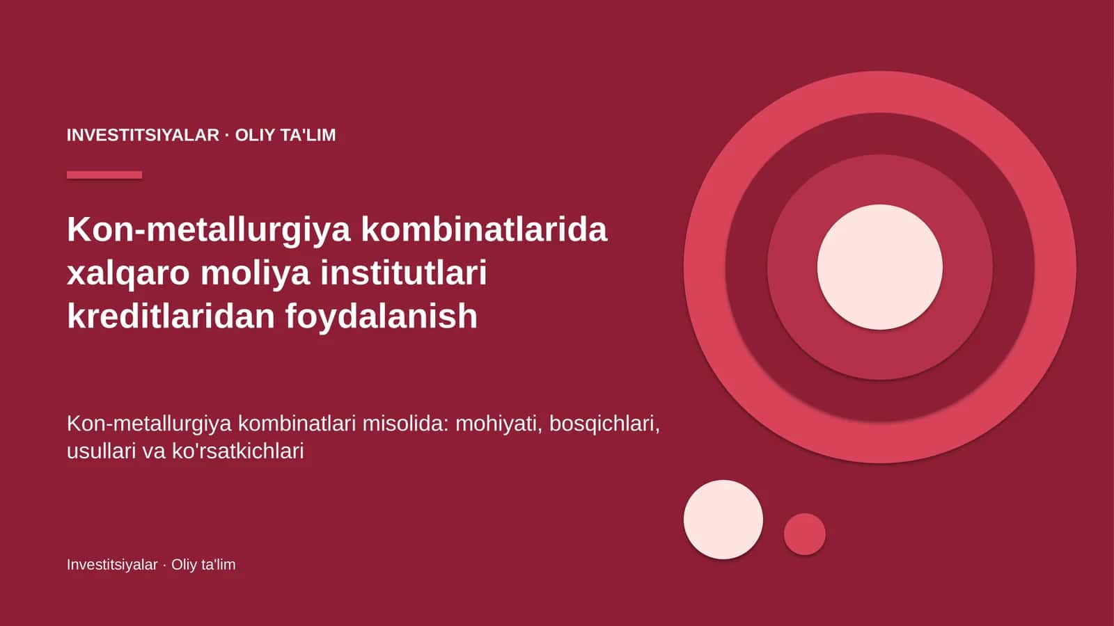 Kon-metallurgiya kombinatlarida xalqaro moliya institutlari kreditlaridan foydalanish 1