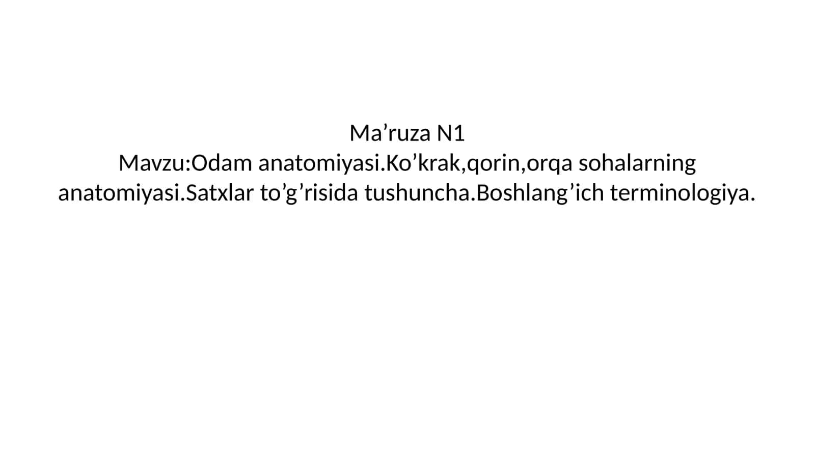 anatomiyaga kirish 1