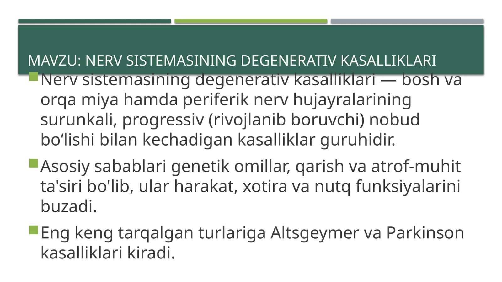 nerv sistemasining degenerativ kasalliklari 1