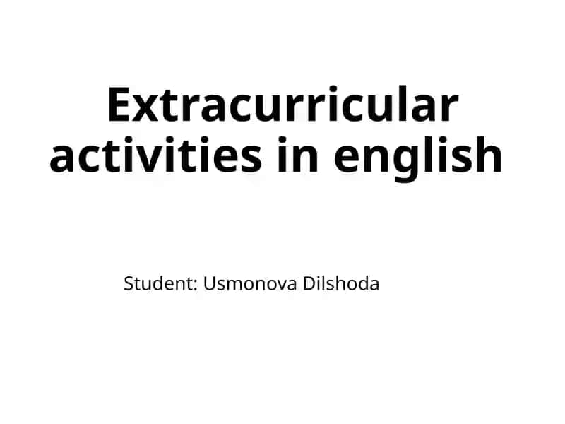 Extracurricular activities in English
