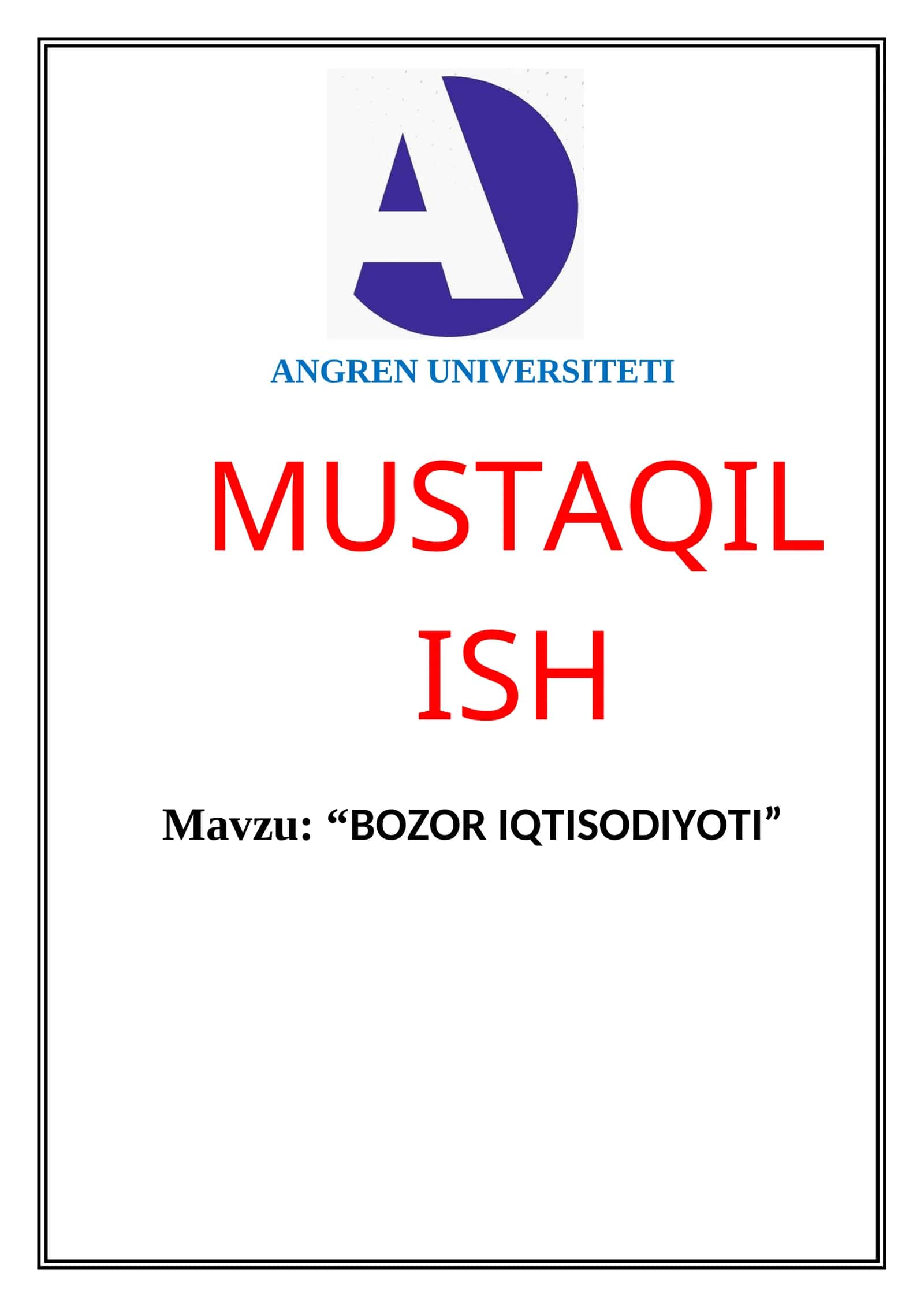 BOZOR IQTISODIYOTI 1