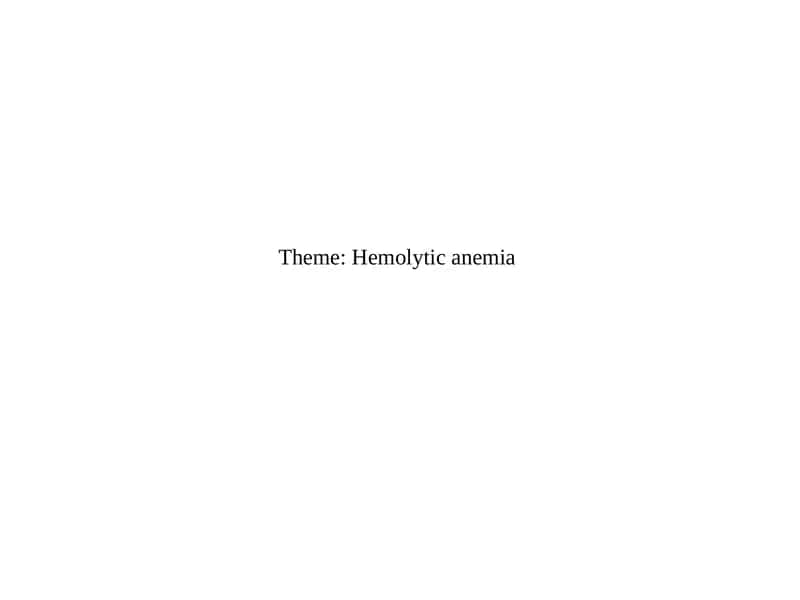 Hemolytic anemia 1