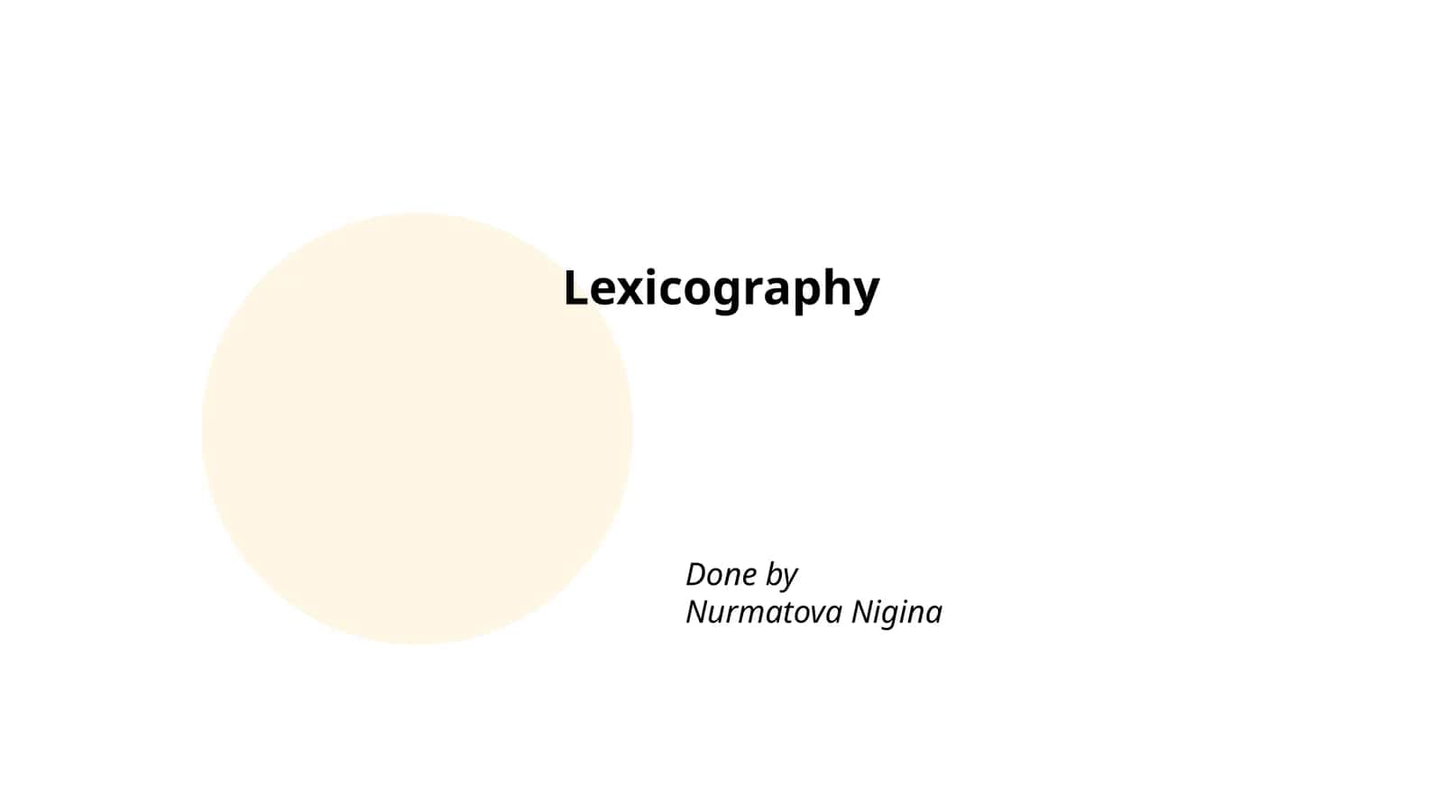Lexicography 1