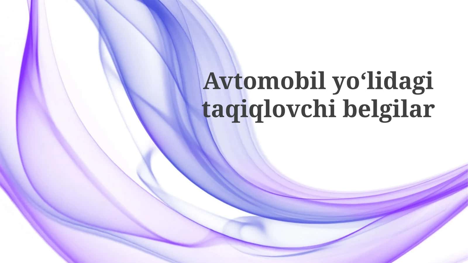 Yoʻl harakati ta'qiqlovchi belgilarining turlari 1