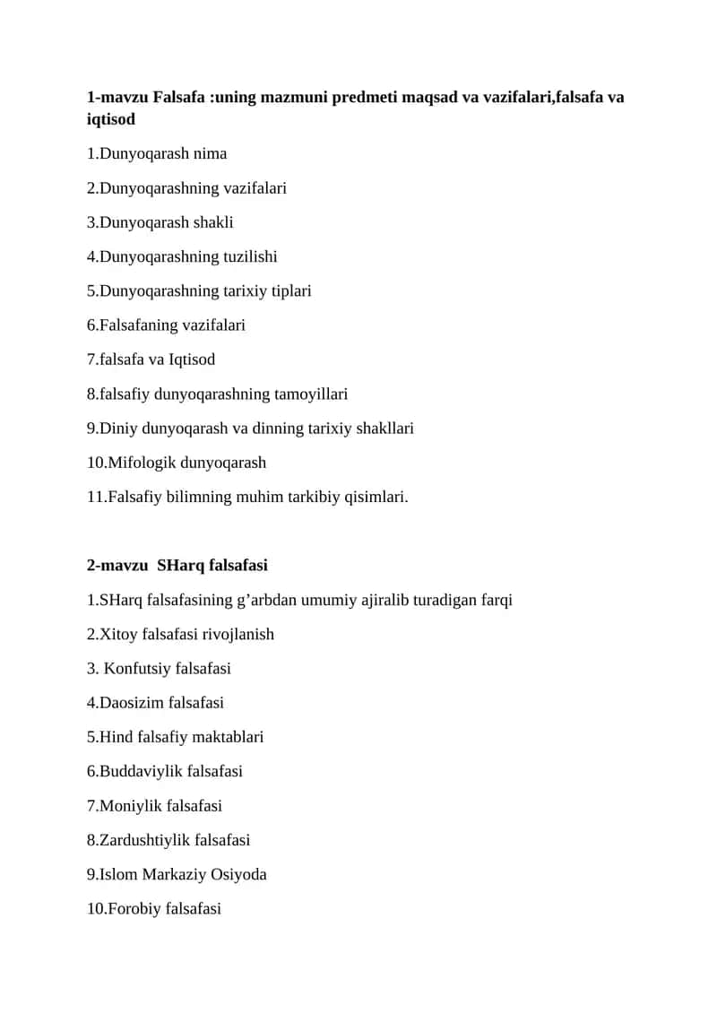 Falsafa va dunyoqarash 1