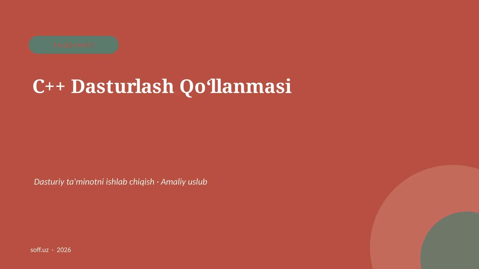 C++ Dasturlash Qo‘llanmasi 1