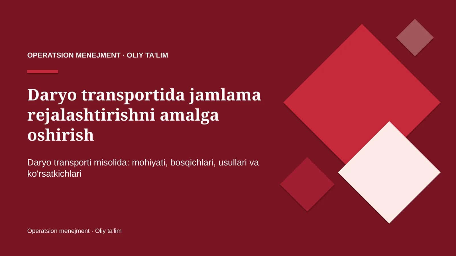 Jamlama Rejalashtirishni Amalga Oshirish: Mohiyati 1