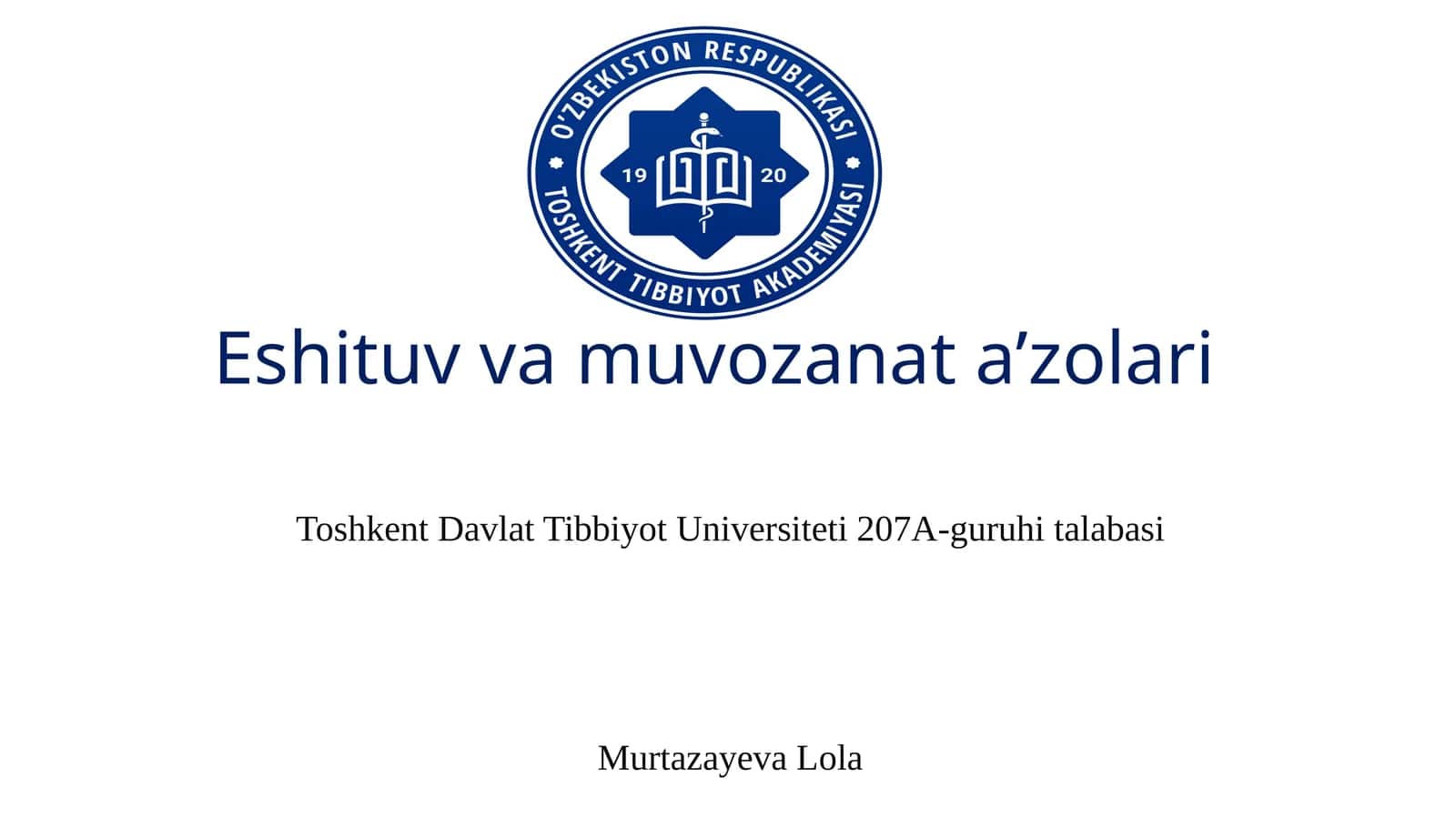 Eshituvvamuvozanata’zolari 1