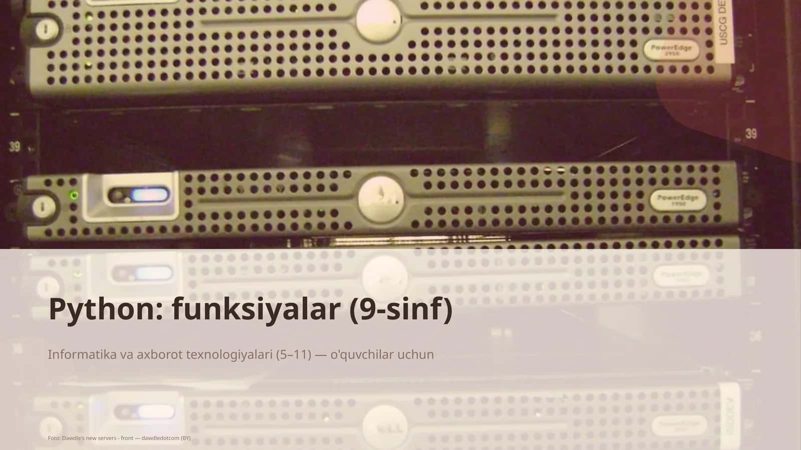 Python: funksiyalar (9-sinf) 1