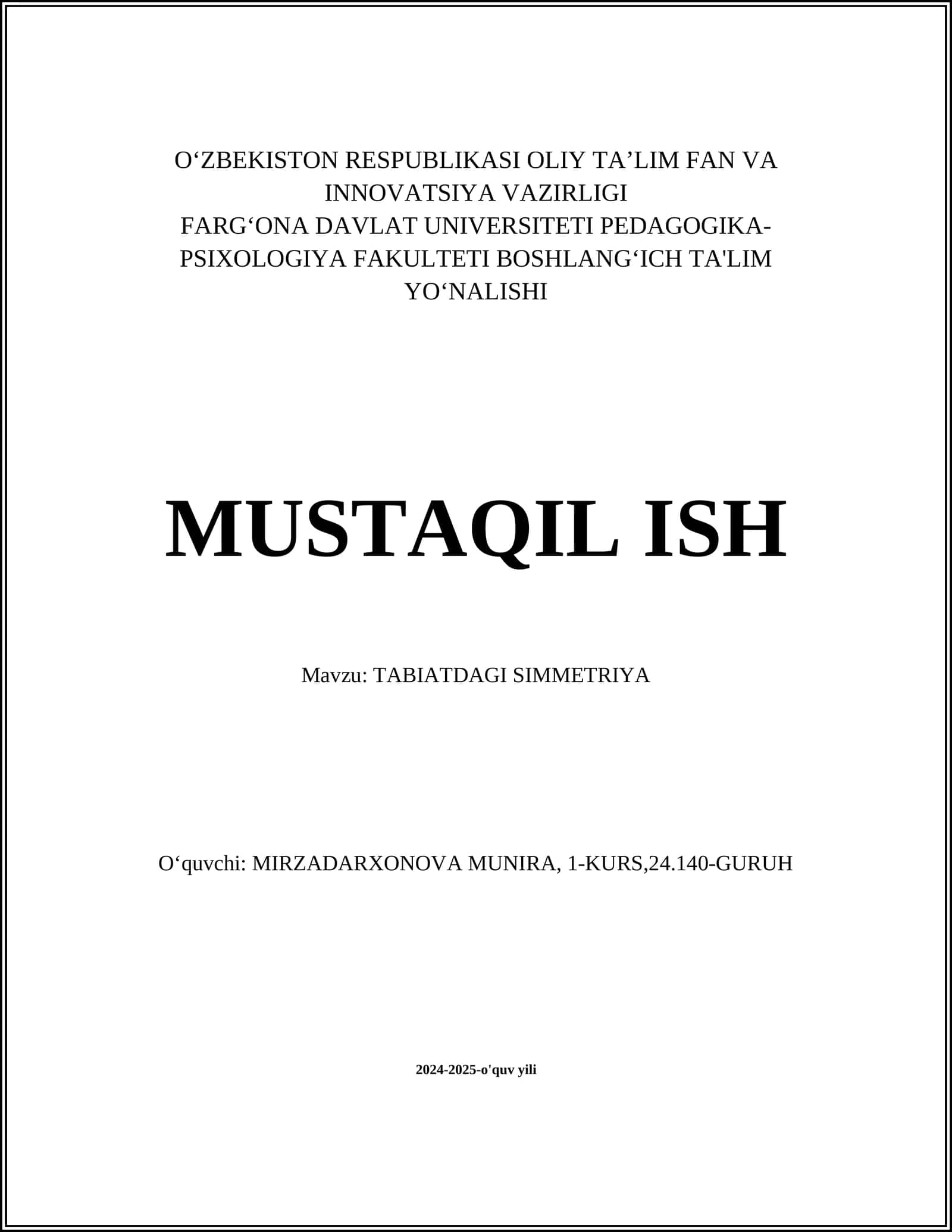 TABIATDAGI SIMMETRIYA 1
