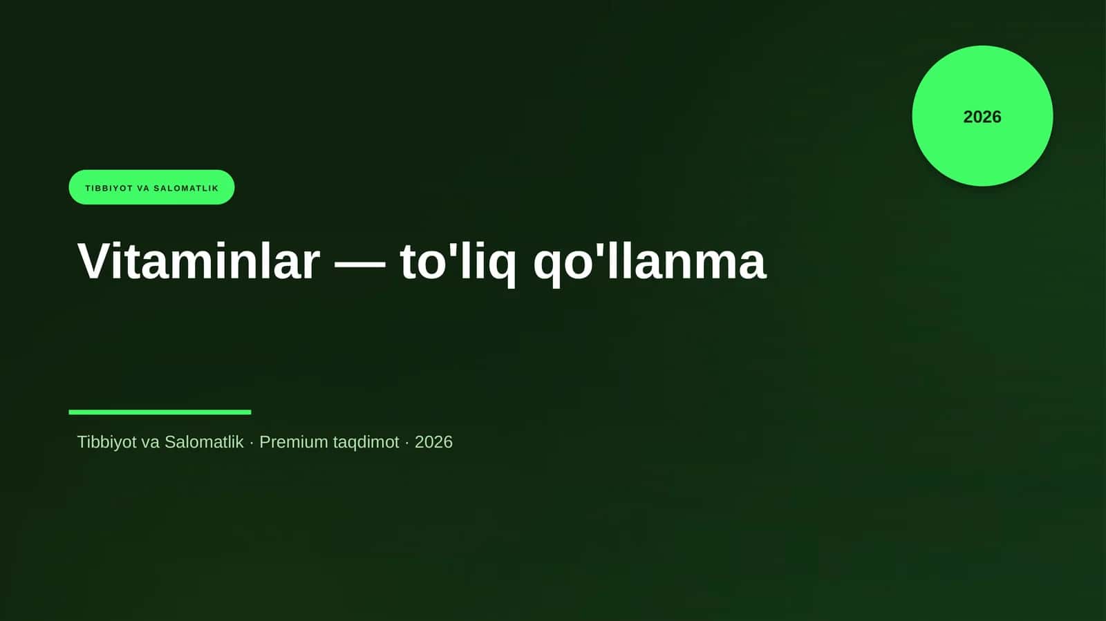 Vitaminlar — to'liq qo'llanma 1
