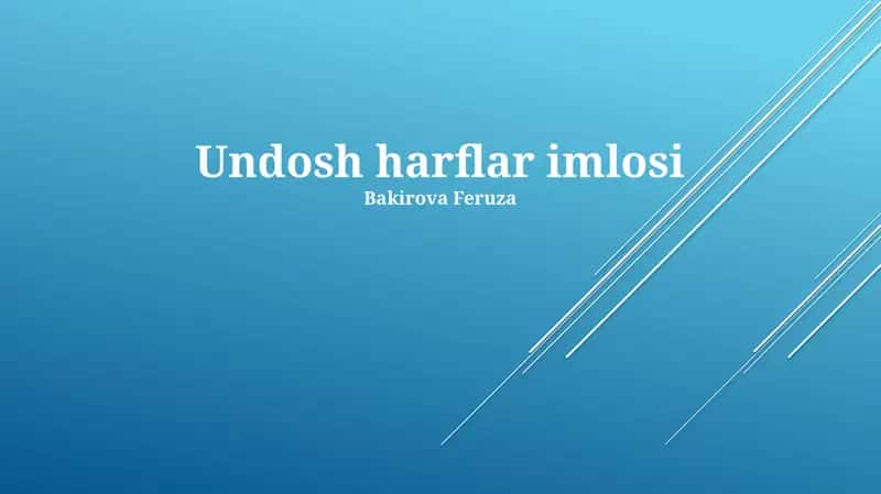 Undosh harflar imlosi 1