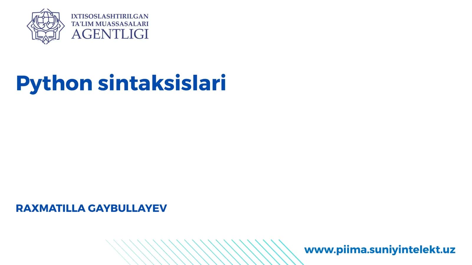 Python sintaksislari 1