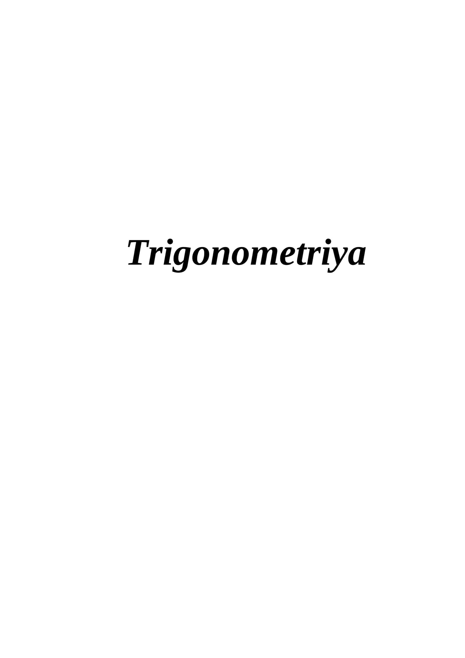 Trigonometriya 1