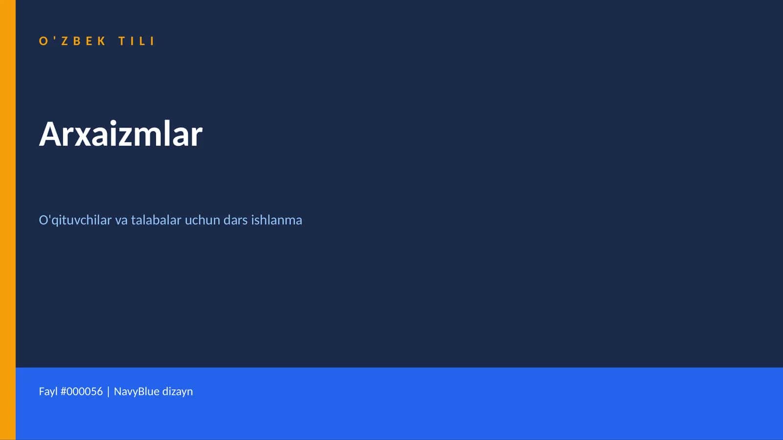 O'ZBEK TILI 1