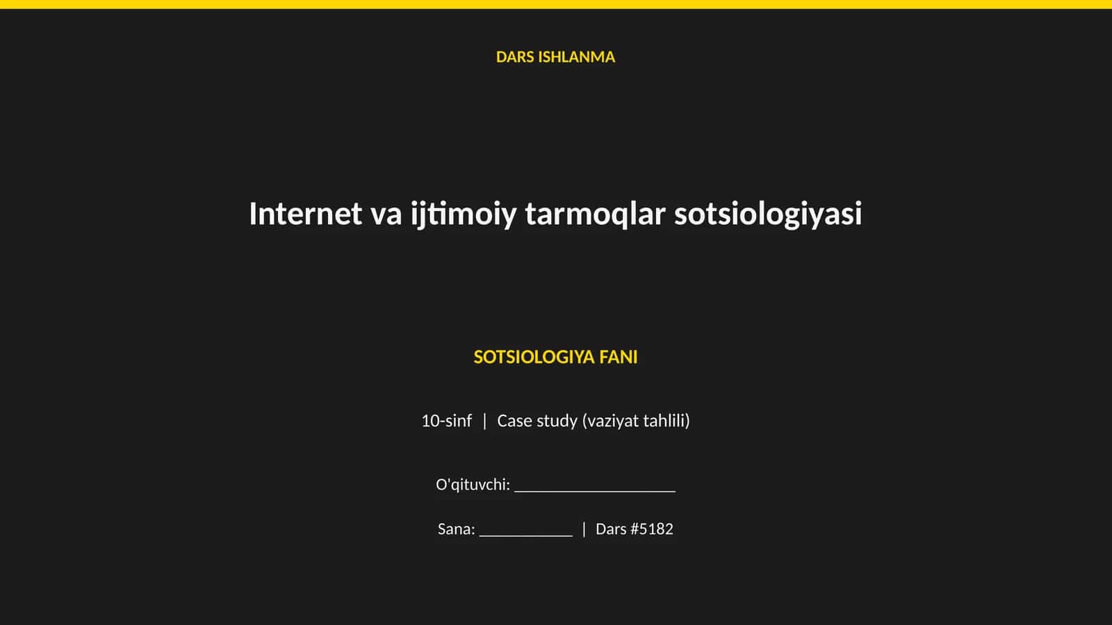 Internet va ijtimoiy tarmoqlar sotsiologiyasi 1