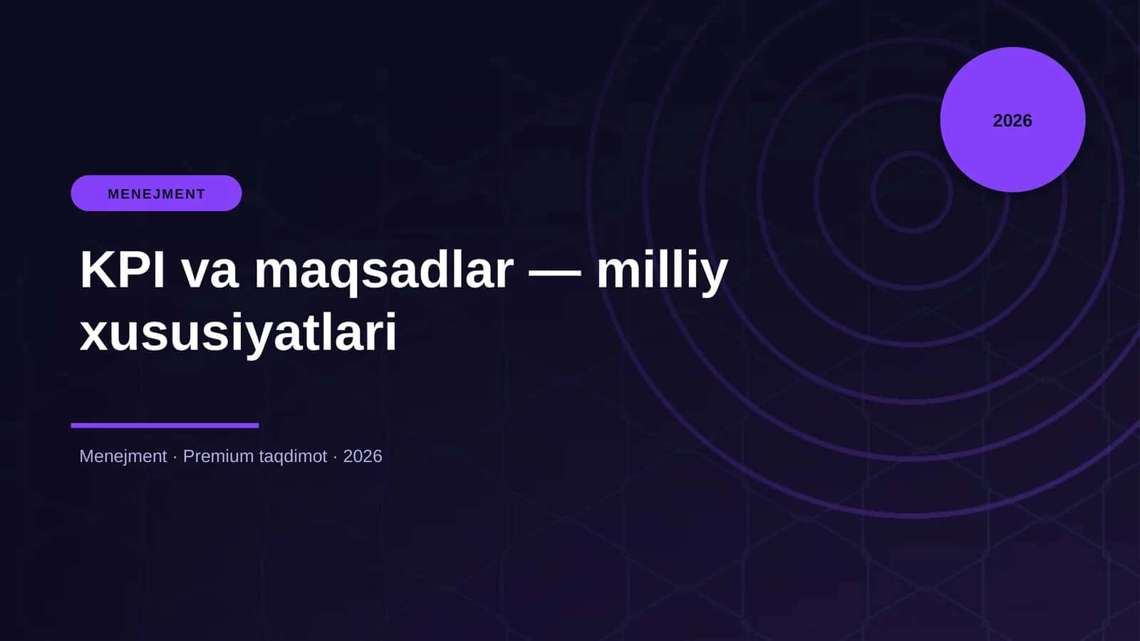 KPI va maqsadlar — milliy xususiyatlari 1