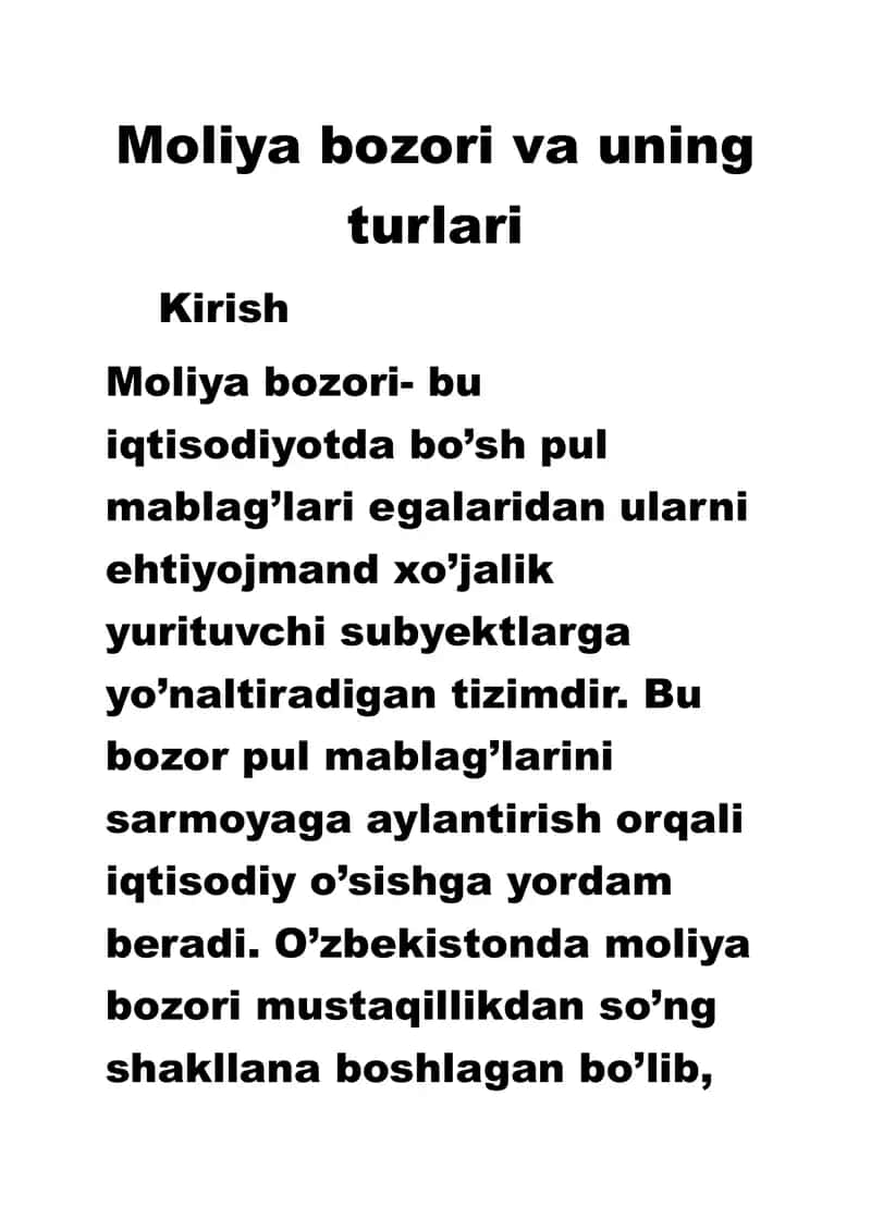 Moliya bozori 1