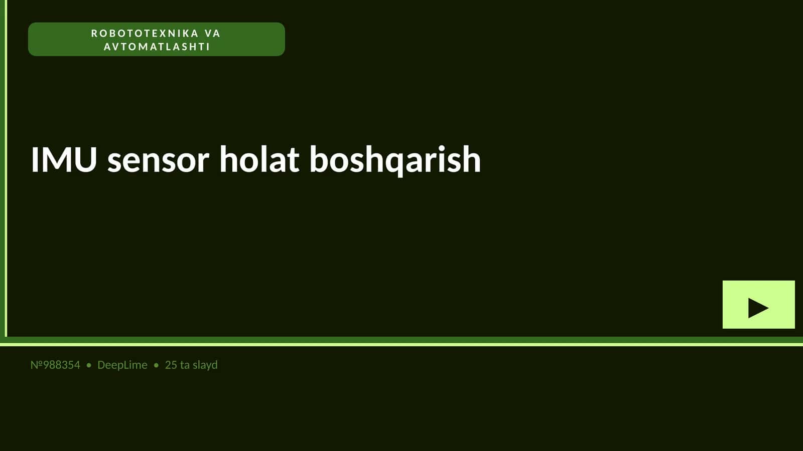 IMU sensor holat boshqarish 1
