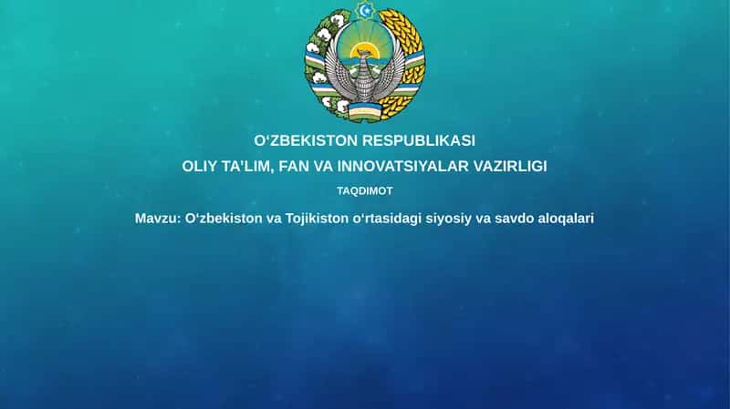 O'zbekiston va Tojikiston munosabatlari 1