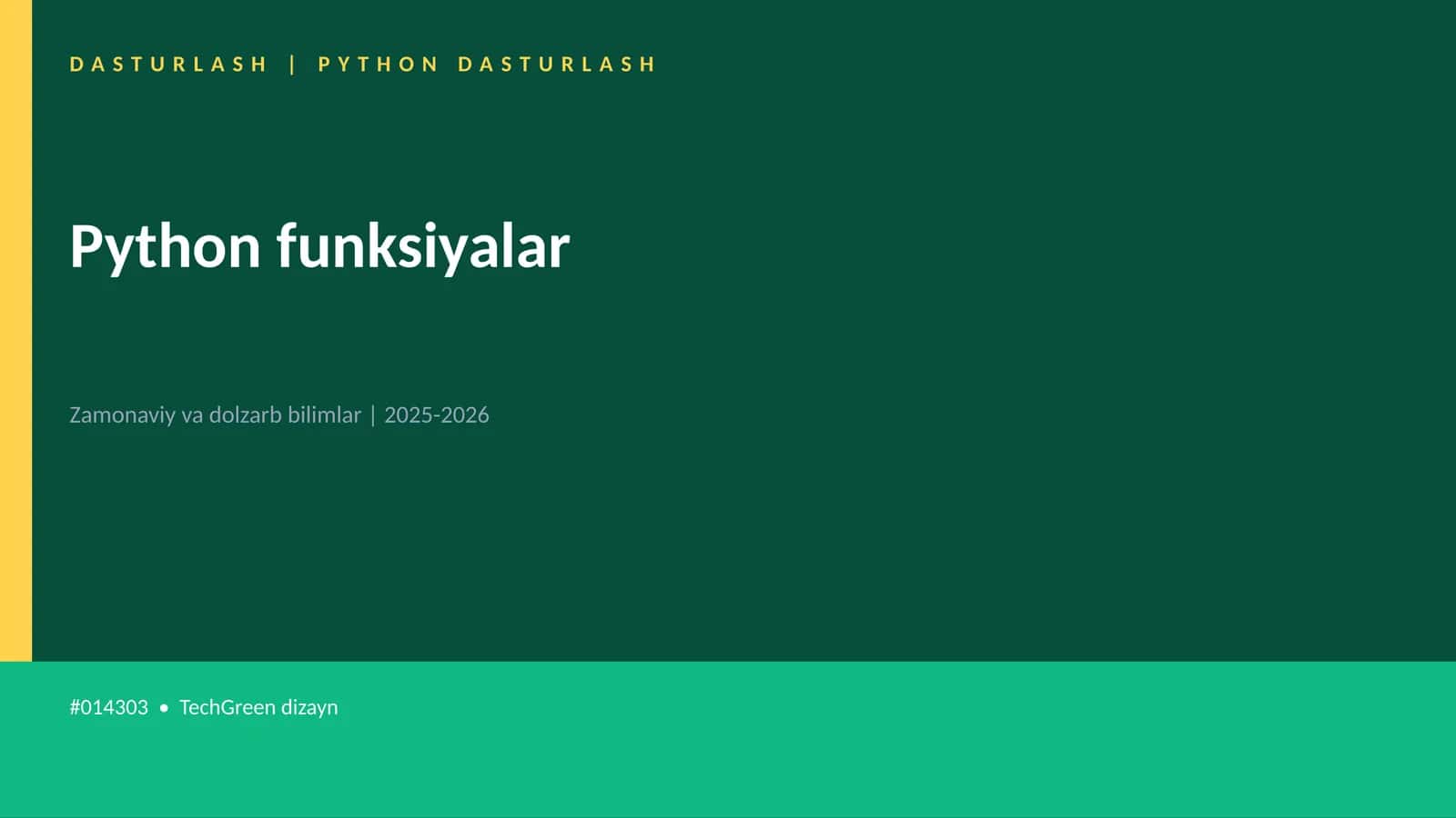 DASTURLASH | PYTHON DASTURLASH 1