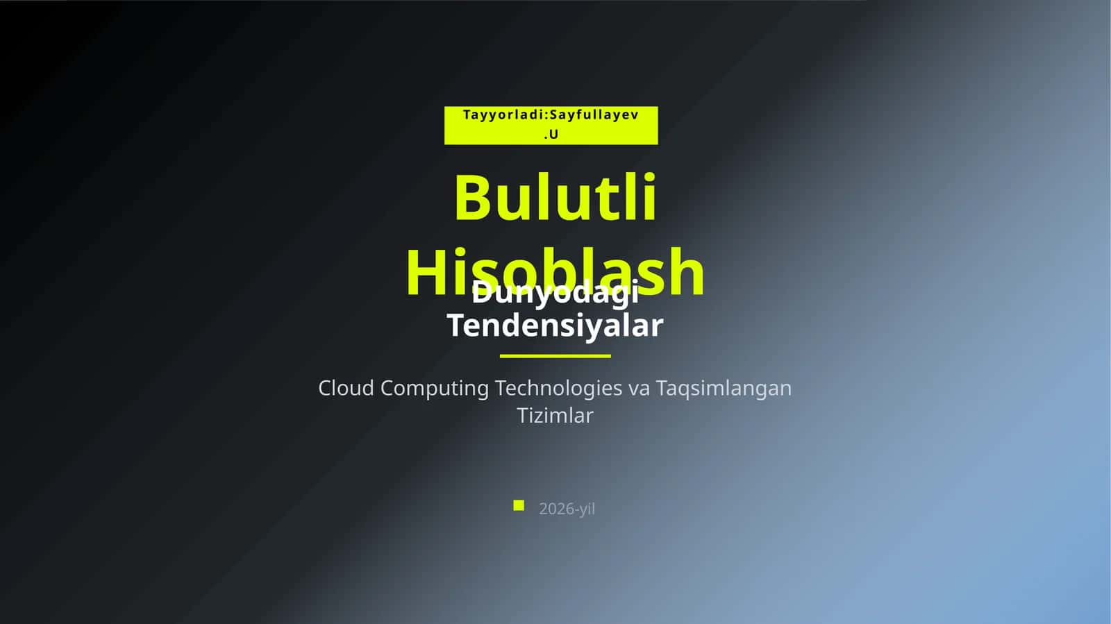 Bulutli Hisoblash 1