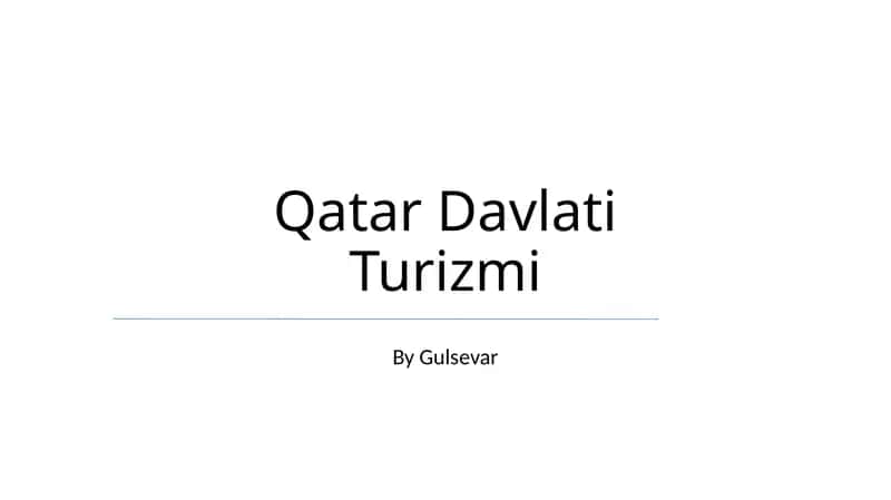Qatar Davlati Turizmi 1