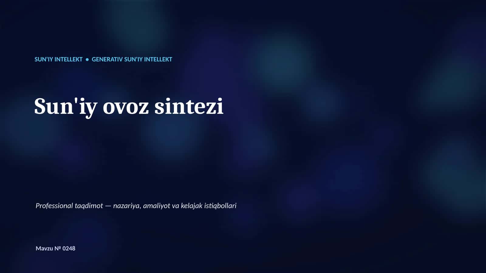 Generativ SUN'IY INTELLEKT 1