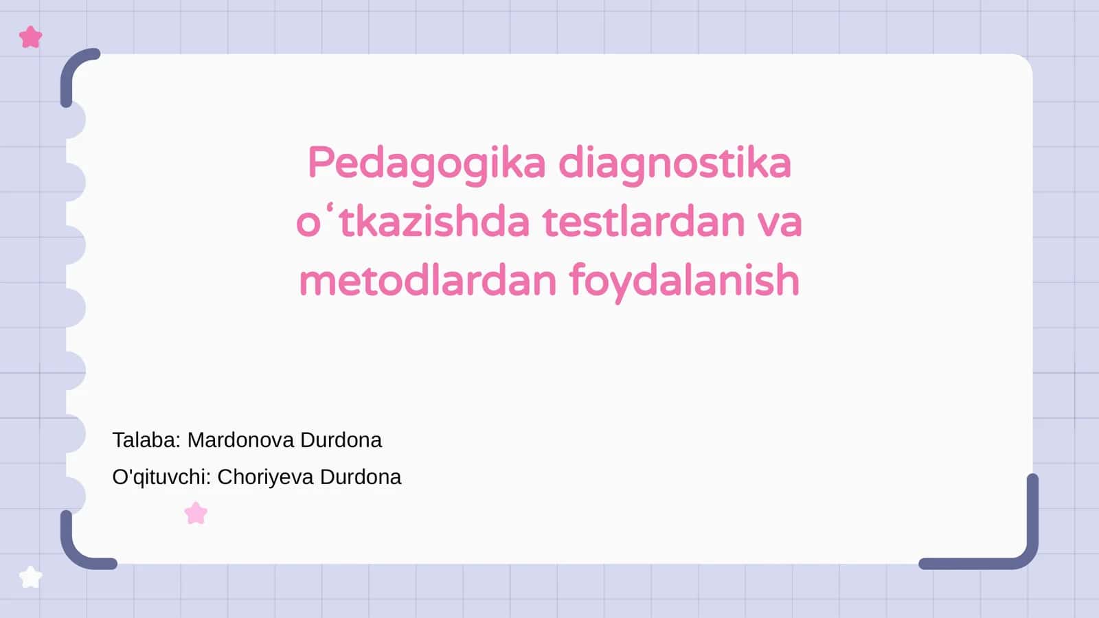 Pedagogika diagnostikasi 1