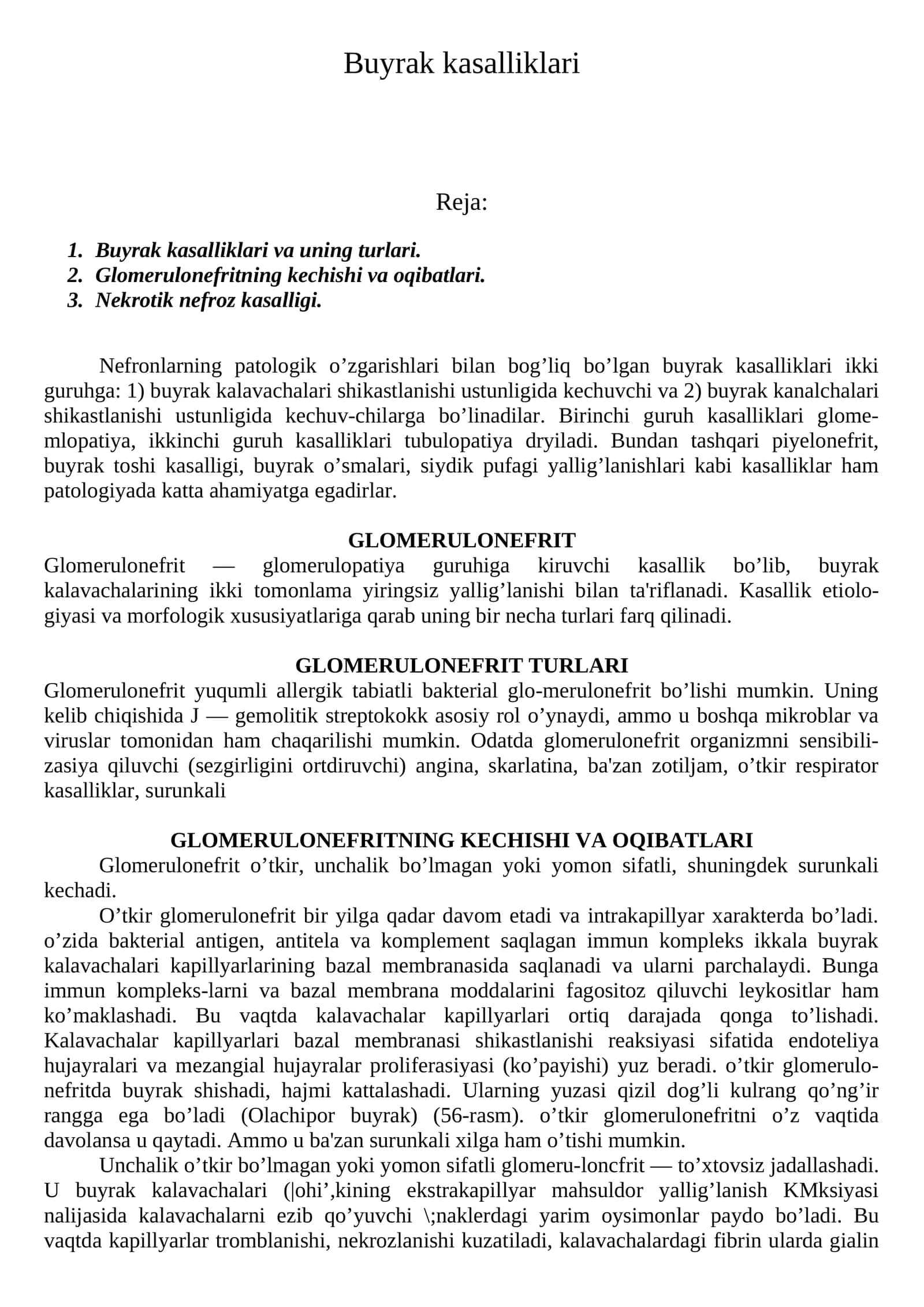Buyrak kasalliklari 1