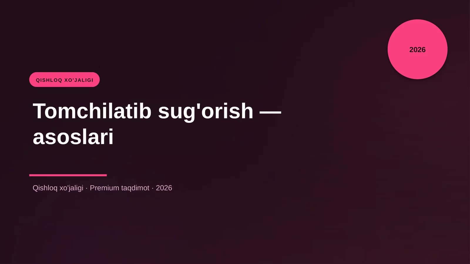 Tomchilatib sug'orish — asoslari 1