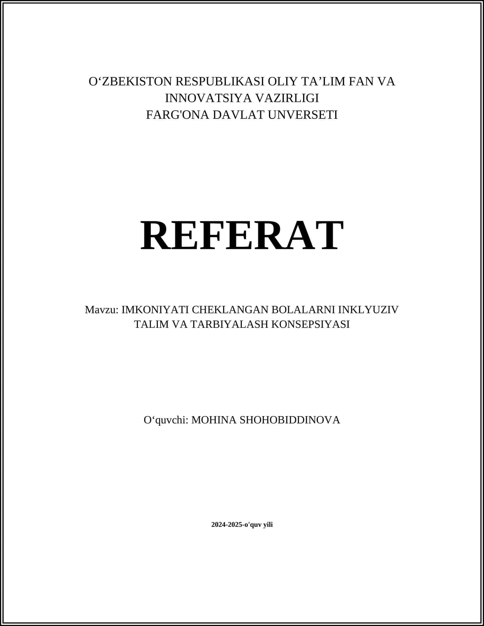 Inklyuziv ta'limning Asoslari 1