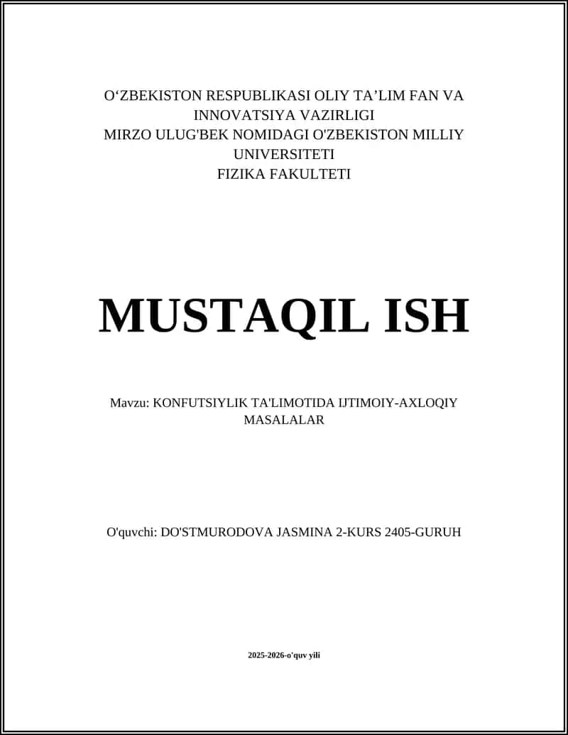 Konfutsiylik Ta'limoti 1