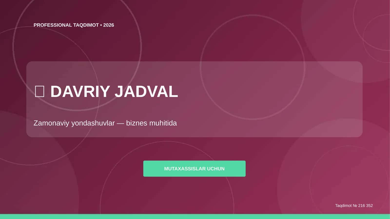 PROFESSIONAL TAQDIMOT • 2026 1