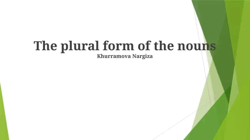 Irregular Plural Noun Formation 1