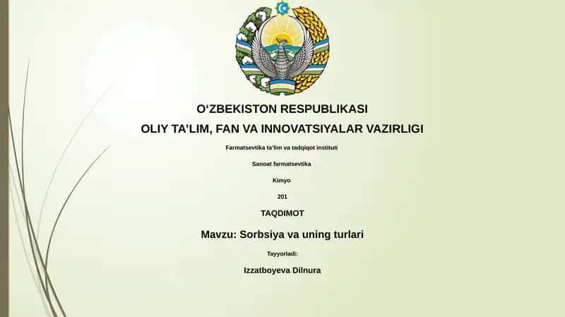 Sorbsiya va uning turlari 1