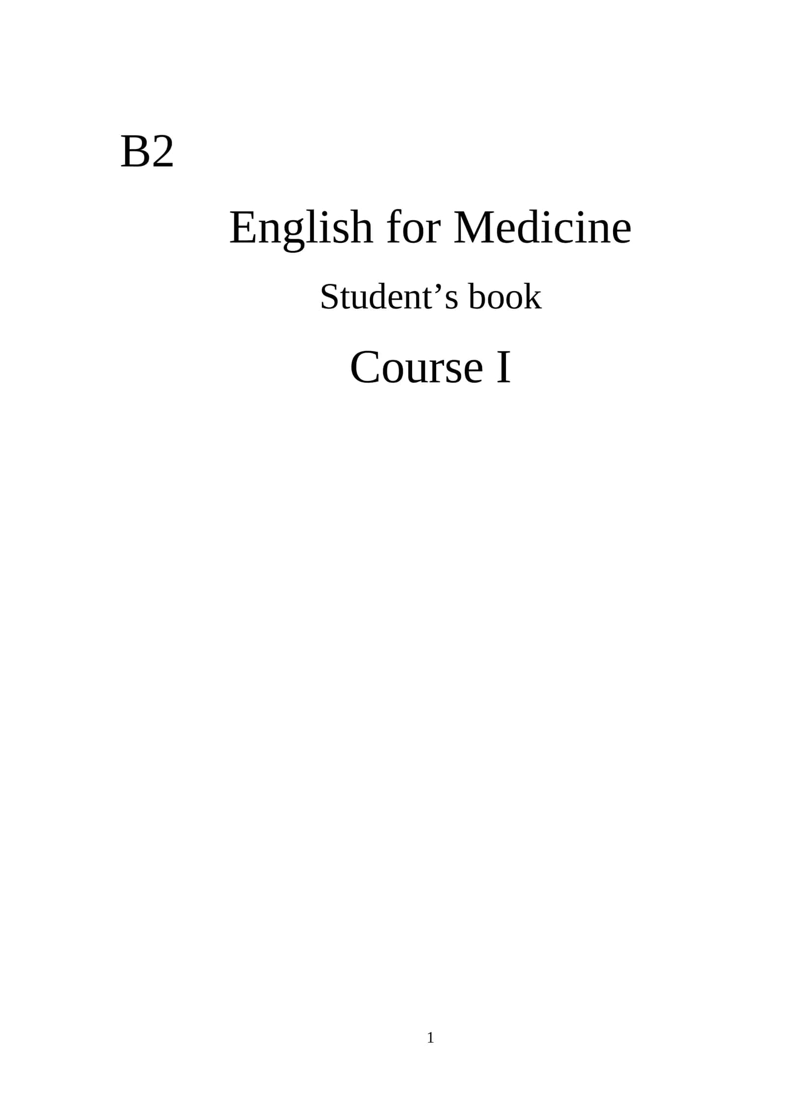 English for Medicine 1