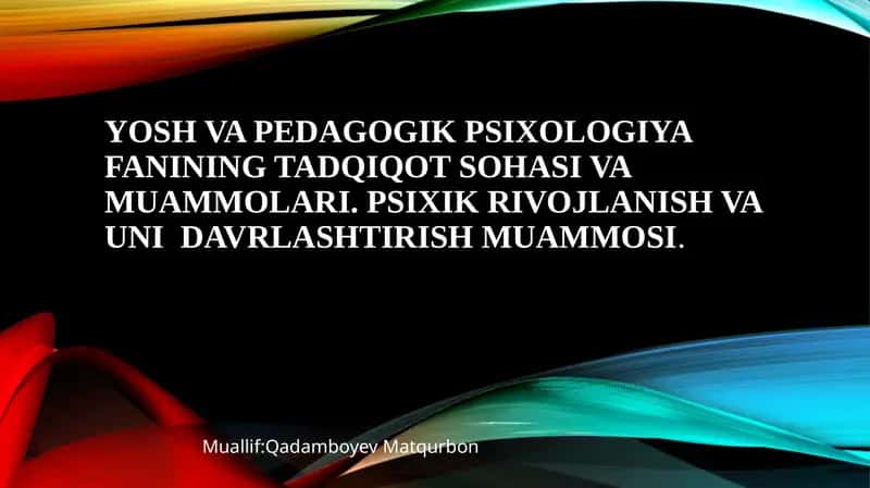 Umumiy Psixologiya 1